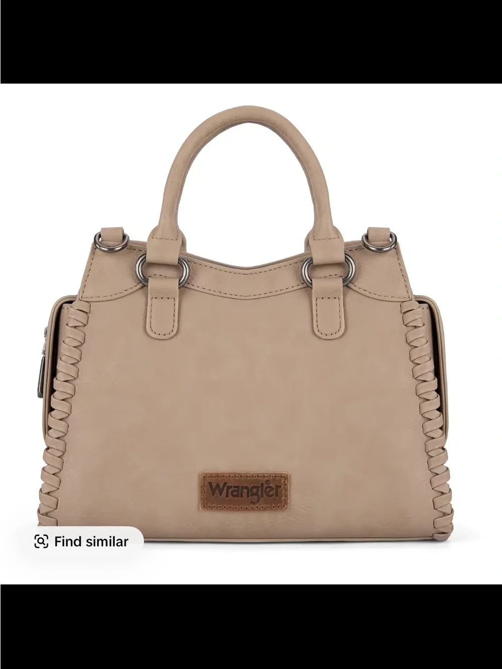Wrangler Taupe Handbag with Braided Side Trim